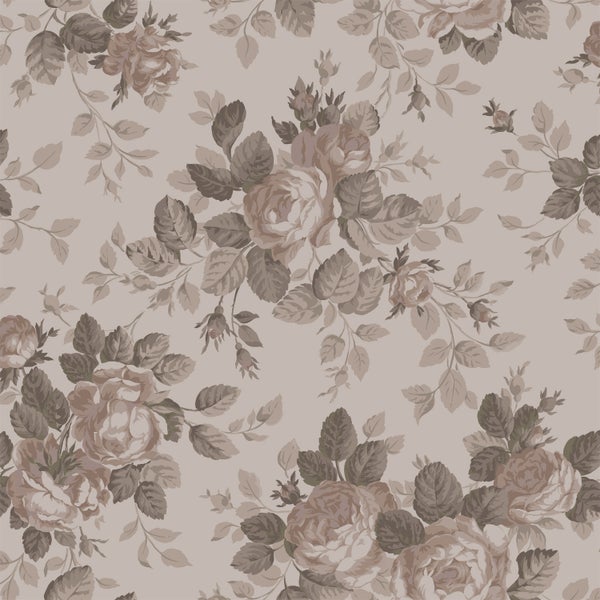 ESTAhome Tapete Blumenmuster Altrosa - 50 x 900 cm - 139404