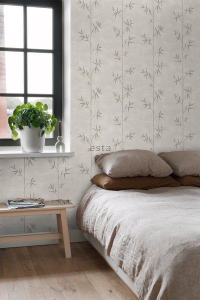 ESTAhome Tapete Bambusmuster Beigebraun - 53 cm x 10.05 m - 148726