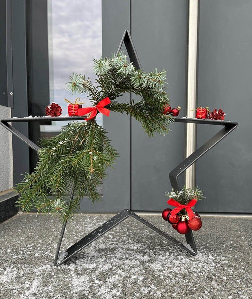 Dekostern Metall ELEO Novara groß 50x50 cm anthrazit - pulverbeschichtet schwarz