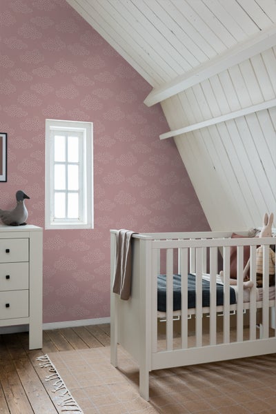 ESTAhome Tapete kleine Wolken Rosa - 50 x 900 cm - 131226