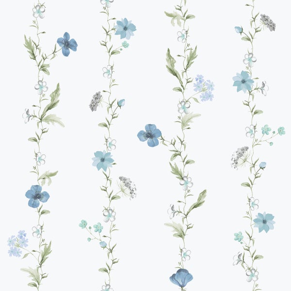 Sanders und Sanders Tapete Blumen Blau und Weiß - 53 cm x 10 m - 640171