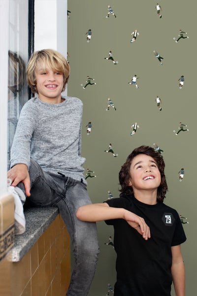 Kissen mit blauem Blätterdruck