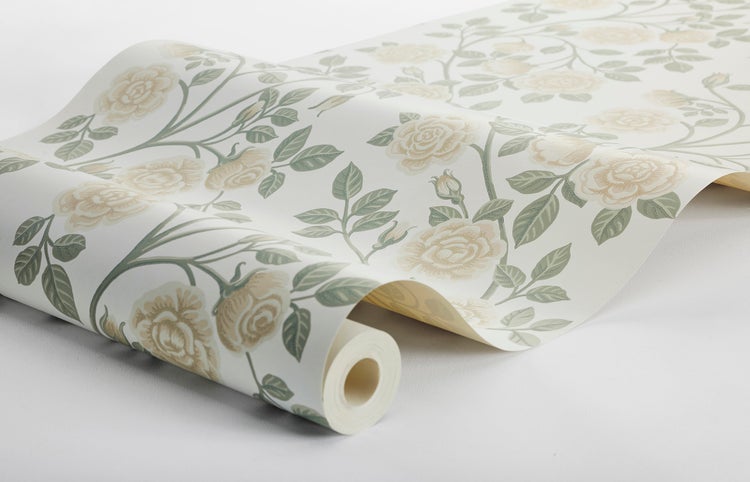 Borastapeter Tapete Blumen Grün und Beige - 53 cm x 10.05 m - 662684