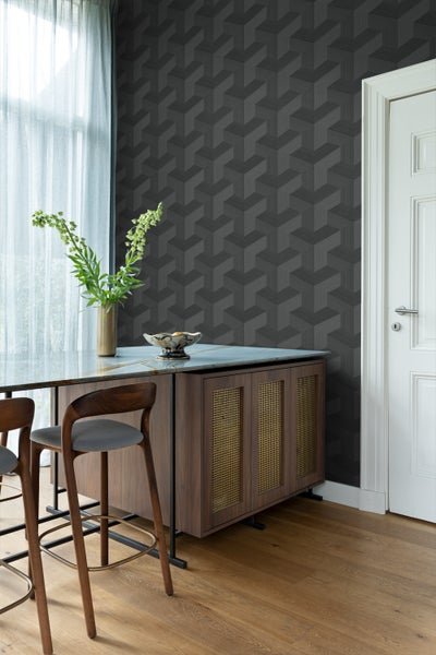 Origin Wallcoverings Tapete 3D-Muster Schwarz - 53 cm x 10.05 m - 347952