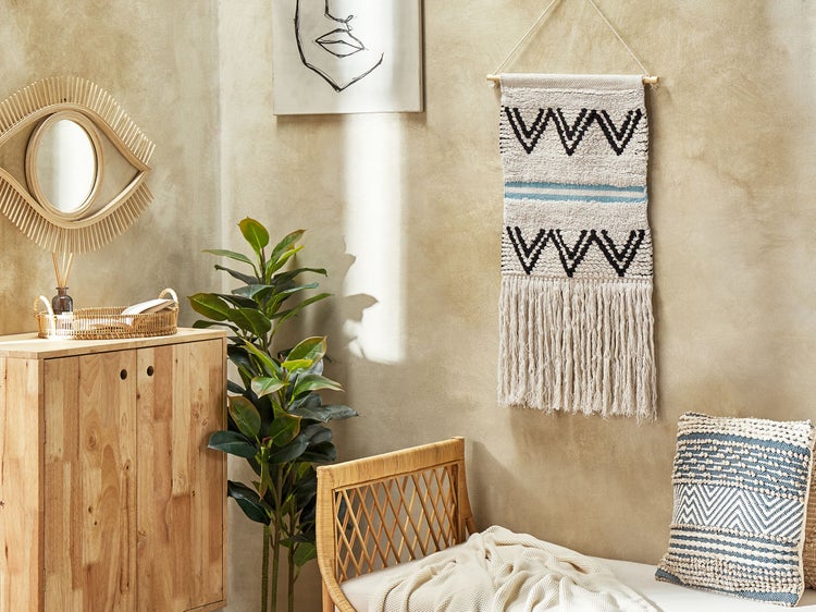 Wandbehang FAZILPUR Baumwolle 113 cm Blau