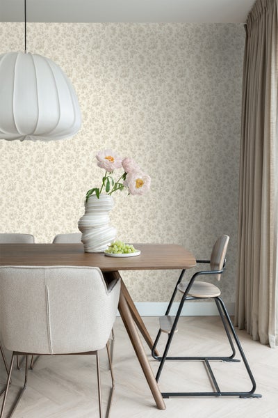 ESTAhome Tapete eleganten Blumen Braun - 53 cm x 10.05 m - 127626