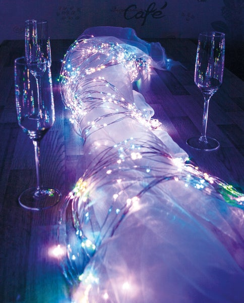 Lichterkette mit vielen kleinen LEDs und Netzteil