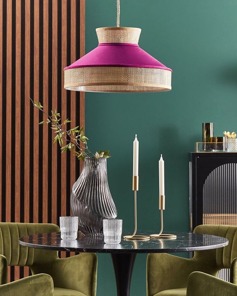 Hängeleuchte BATALI Rattan Fuchsia