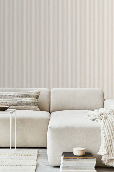 Borastapeter Tapete Streifen Beige - 53 cm x 10.05 m - 662657