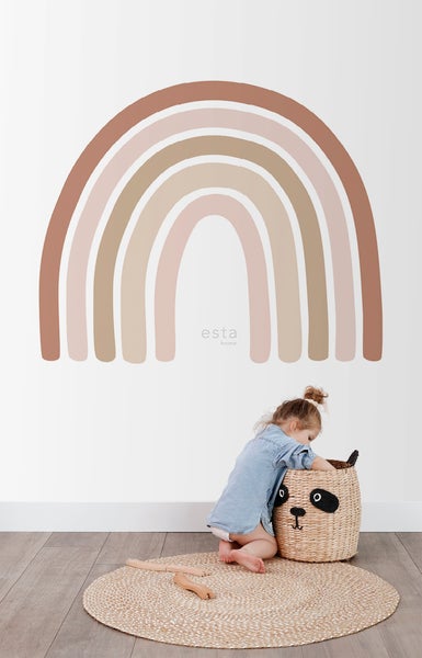 ESTAhome Fototapete Regenbogen Terrakotta, Hellrosa und Beige - 1,5 x 2,79 m - 159053
