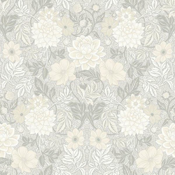 Borastapeter Tapete Blumenmuster im Jugendstil Grau - 53 cm x 10.05 m - 660374