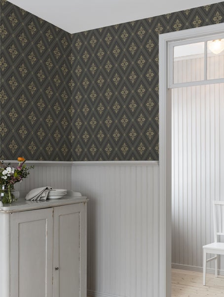 Duro Tapete Fliesenmuster Dunkelbraun - 53 cm x 10.05 m - 661186