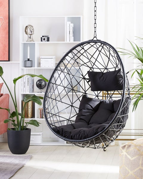 Hängesessel ALATRI Polyrattan Schwarz
