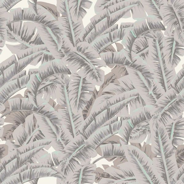 Origin Wallcoverings Tapete Palmblätter Kieselgrau - 53 cm x 10.05 m - 347439