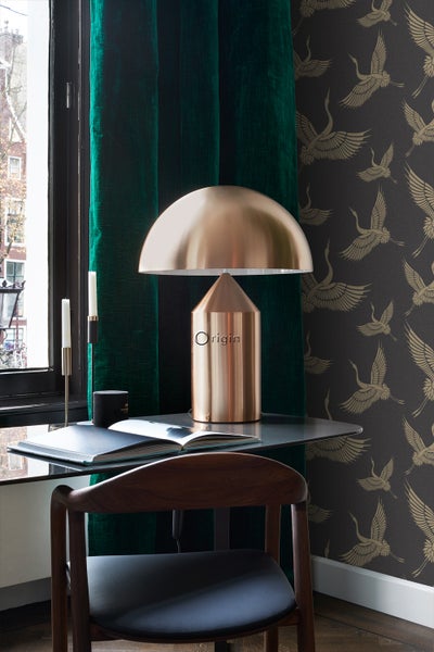 Origin Wallcoverings Tapete Kraniche Schwarz und Beige - 50 x 900 cm - 347810
