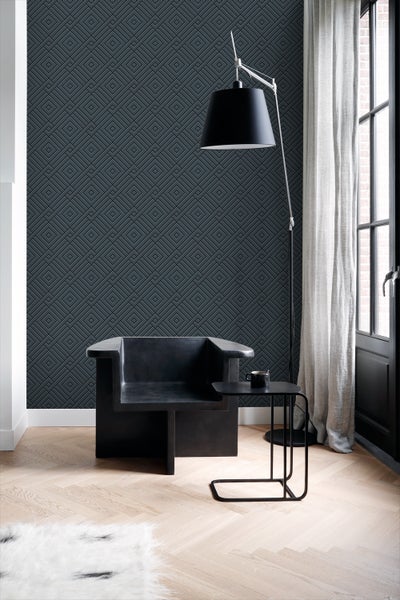 Origin Wallcoverings Tapete 3D grafisches Motiv Dunkelblau - 50 x 900 cm - 347982