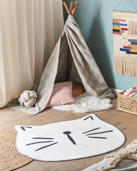Kinderteppich KITTY Weiß ø 100 cm
