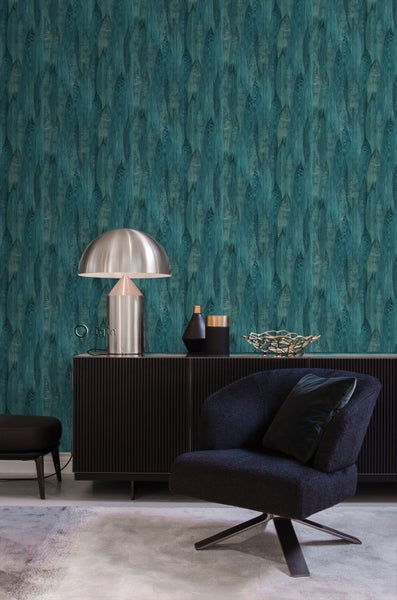 Origin Wallcoverings Tapete Blätter Meeresgrün - 53 cm x 10.05 m - 347368