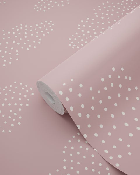 ESTAhome Tapete kleine Wolken Rosa - 50 x 900 cm - 131226