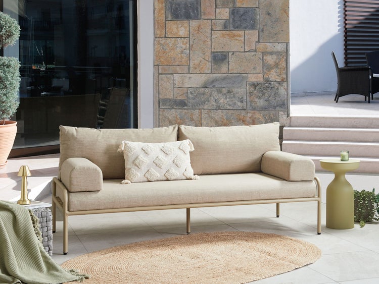 Gartensofa 2-Sitzer SOLOFRA Metall Beige