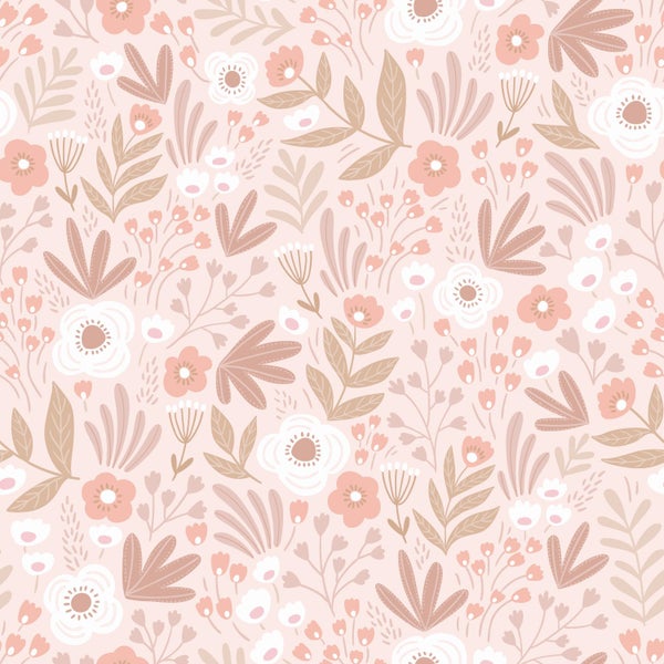 ESTAhome Tapete Blumen Hellrosa - 50 x 900 cm - 131065