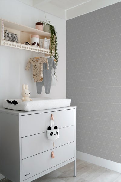 ESTAhome Tapete grafische Dreiecke Grau - 50 x 900 cm - 139813