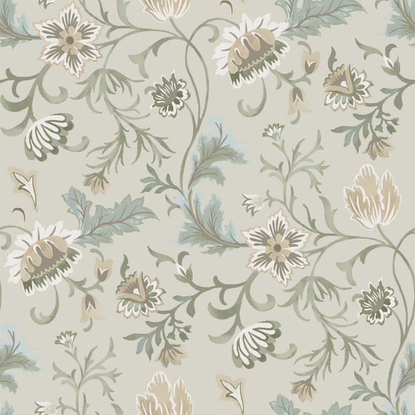 ESTAhome Tapete Blumenmuster Sandbeige - 53 cm x 10.05 m - 139412