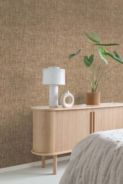 Origin Wallcoverings Tapete Leinen-Optik Beigebraun - 50 x 900 cm - 348049