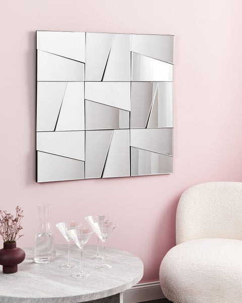 Wandspiegel ANCEMONT 80 cm 80 cm Silber