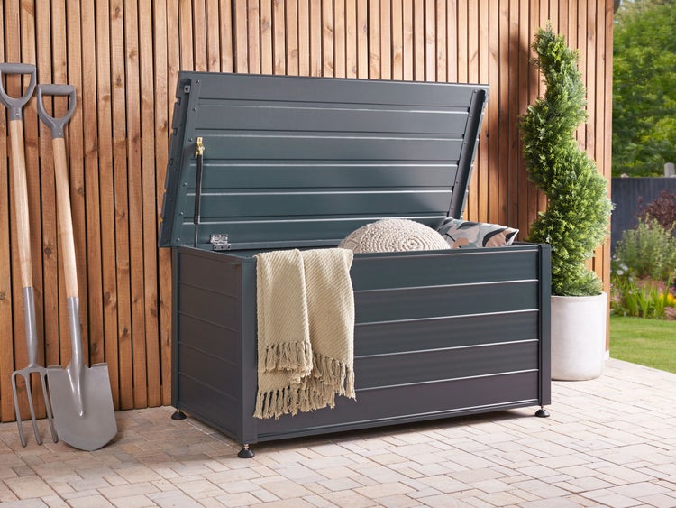 Aufbewahrungsbox CAMPALTO Metall 123 cm 60 cm Dunkelgrau