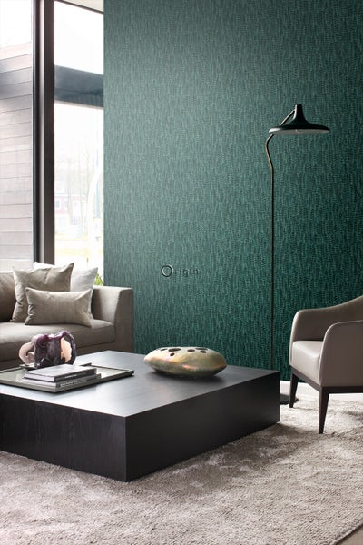 Origin Wallcoverings Tapete Federn Smaragdgrün - 53 cm x 10.05 m - 347399