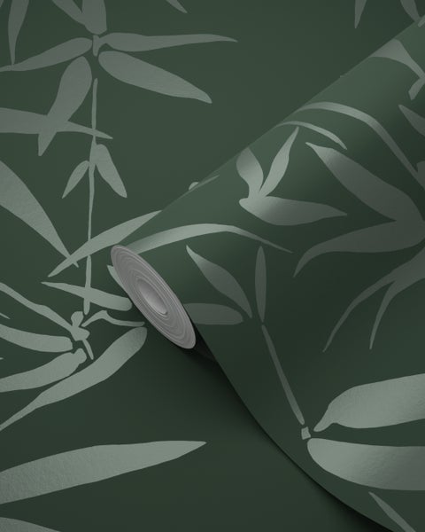 Origin Wallcoverings Tapete Bambusblätter Dunkelgrün - 53 cm x 10.05 m - 347738