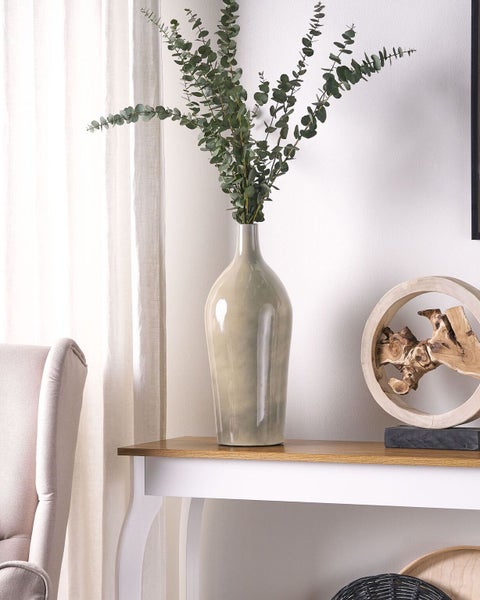 Blumenvase LEGANES Keramik 47 cm Taupe