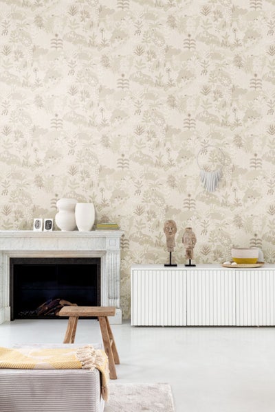 Detailansicht eines gewebten Teppichs mit Bordüre