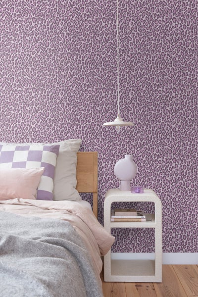 ESTAhome Tapete Leopardenmuster Violett - 50 x 900 cm - 131403