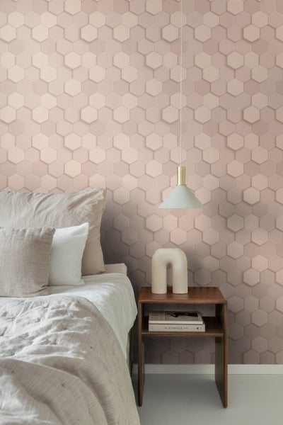 Origin Wallcoverings Tapete 3D Wabenmuster Hellrosa - 53 cm x 10.05 m - 347849