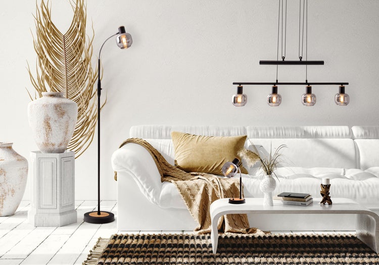 Detailaufnahme eines Lampenstativs mit Verstellmechanismus