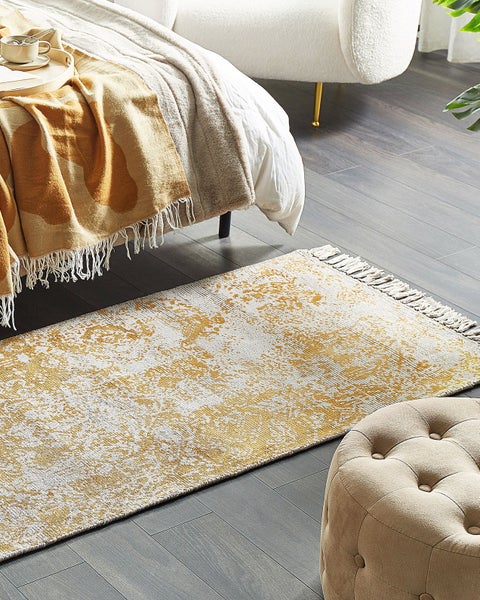Teppich BOYALI Senfgelb 80 x 150 cm Viskose