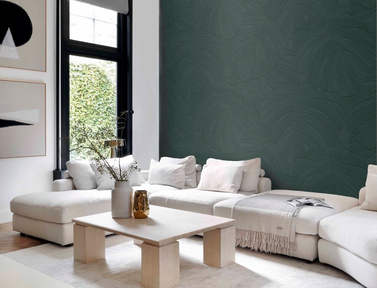 Origin Wallcoverings Fototapete tropische Blätter Dunkelgrün - 3 x 2.79 m - 357319