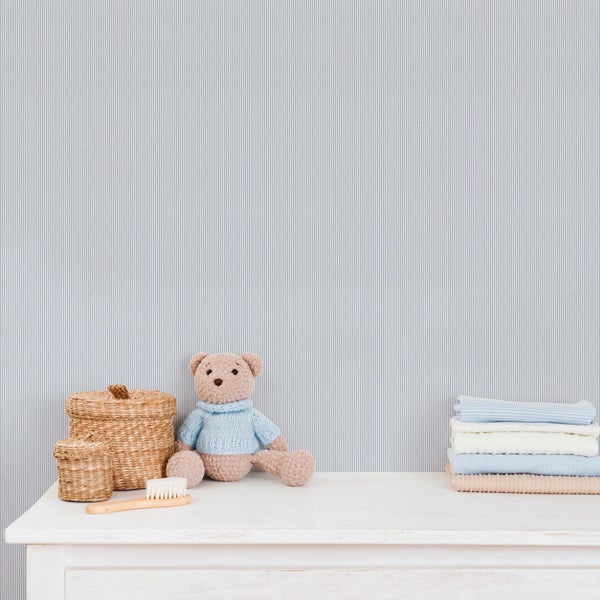 Sanders und Sanders Tapete Streifen Blau - 53 cm x 10.05 m - 640652