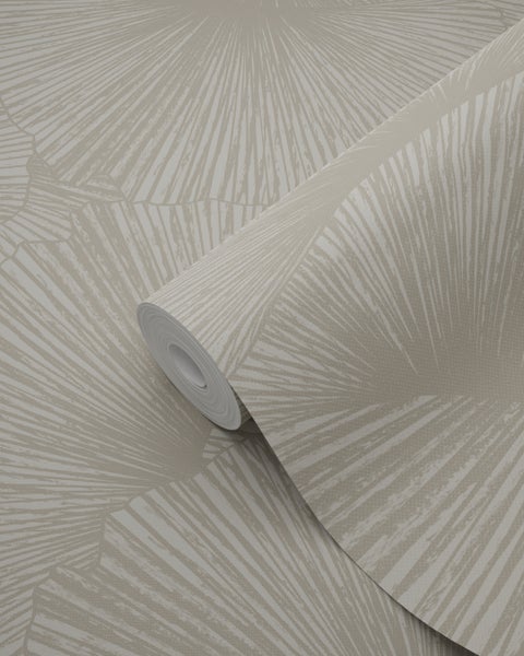 Origin Wallcoverings Tapete 3D Muster Blätter Taupe - 53 cm x 10.05 m - 348007