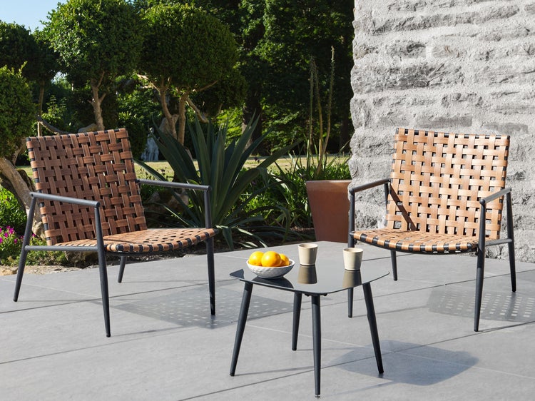 Bistro Set ZIRIA Polyrattan Braun