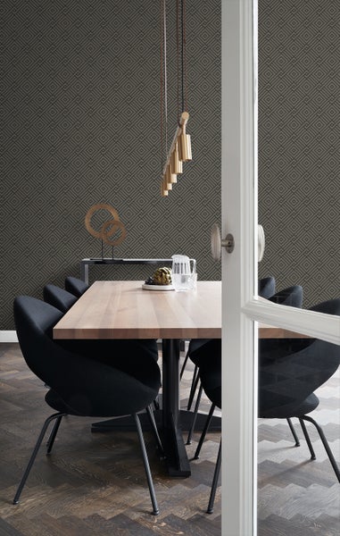 Origin Wallcoverings Tapete 3D grafisches Motiv Taupe und Schwarz - 50 x 900 cm - 347980