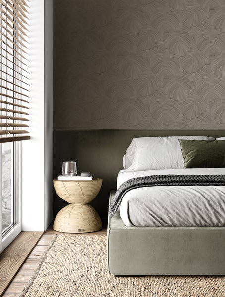 Origin Wallcoverings Tapete tropische Blätter Beigebraun - 53 cm x 10.05 m - 348026