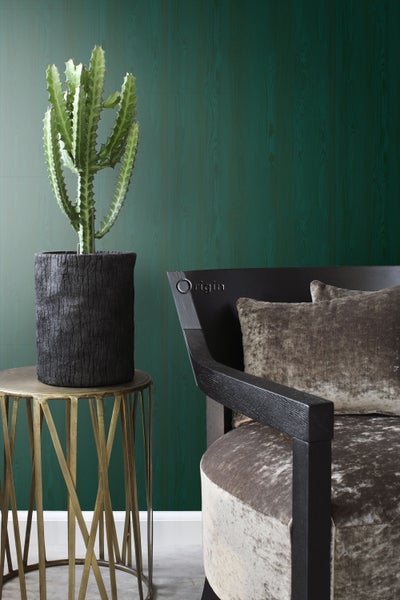 Origin Wallcoverings Tapete Holzoptik Smaragdgrün - 53 cm x 10,05 m - 347535