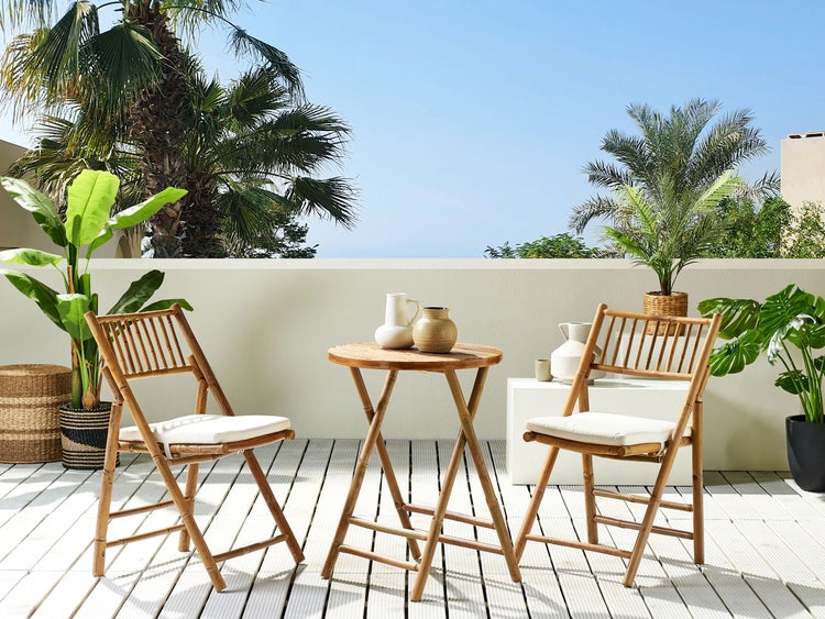 Bistro Set klappbar SAVELLETRI Bambusholz Braun