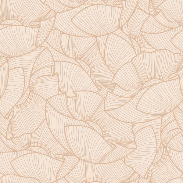 ESTAhome Tapete Mohnblumen Beige - 53 cm x 10.05 m - 139705
