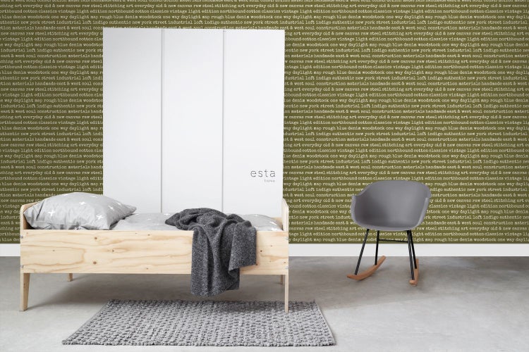 Einrichtungsbeispiel mit Bett, Sessel und Teppich