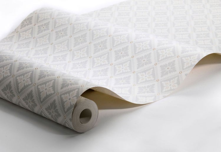 Borastapeter Tapete Fliesenmuster Grau und Weiß - 53 cm x 10.05 m - 660066