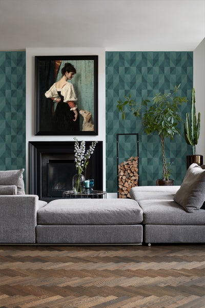 Origin Wallcoverings Tapete 3D-Muster Petrolgrün - 50 x 900 cm - 347895